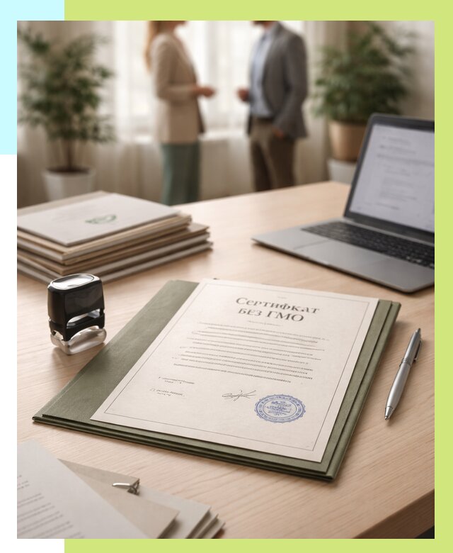 Сертификат без ГМО в Саранске от 7902 р. оформить срочно Алешин-Срн